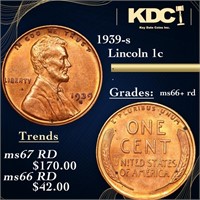 1939-s Lincoln Cent 1c Grades GEM++ RD