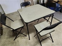 Samsonite card table & 4 chairs
