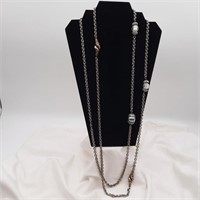 Vintage 76" Flapper Style Fancy Chain Necklace