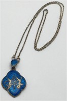 Sterling Silver Enameled Siam Pendant Necklace