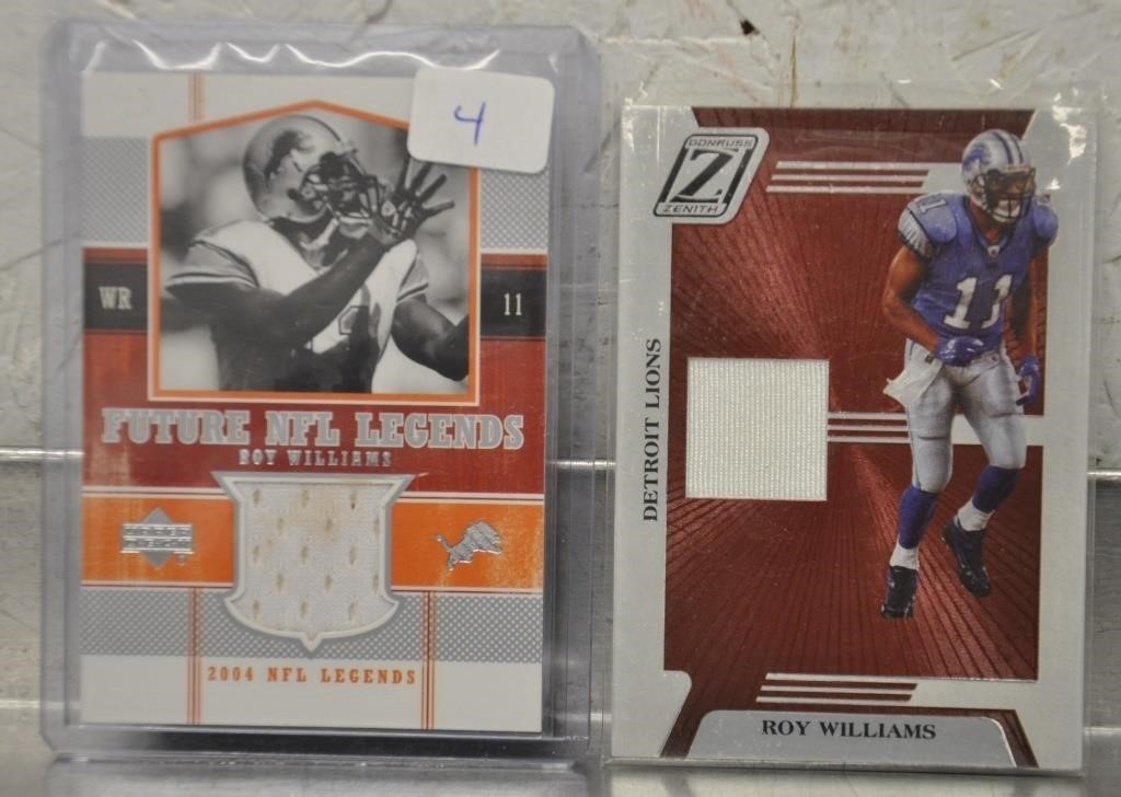 Roy Williams Jersey cards x2, Detroit Lions