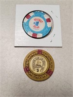 2 Vintage Las Vegas Casino Chips