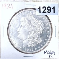 1921 Morgan Silver Dollar CHOICE BU PL