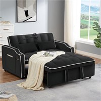 54In Width 3-In-1 Sofa Bed Chair Black