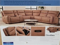 6 PC - Brown Leather Power Reclining Sectional