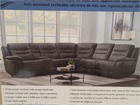 6 PC - Fabric Power Reclining Sectional (In Box)