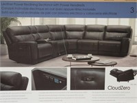 6 PC - Leather Power Reclining Sectional (In Box)