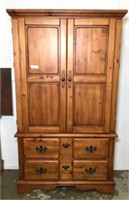 Pine Entertainment Armoire with Two Lower