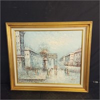 Original painting of Parisian St on canvas by Alex