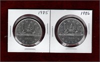 CANADA 1985 - 1986 NICKEL DOLLAR COINS