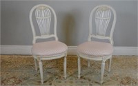 Pair of French style painted occasional chairs