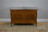 French commode with green marble top