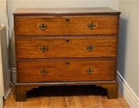 Georgian Provincial three drawer oak chest