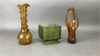 Amber and Green Glass