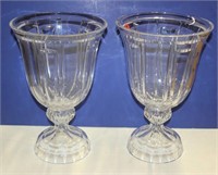 Pair of Large Crystal Vases