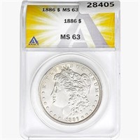 1886 Morgan Silver Dollar ANACS MS63