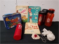 Vintage lunch box, Dr Seuss books, daily and an