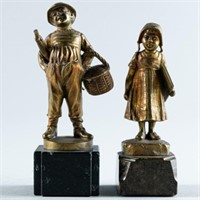TWO SIGNED BRONZE SCULPTURES