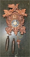 bird carved 2 weight German Cuckoo clock 16"