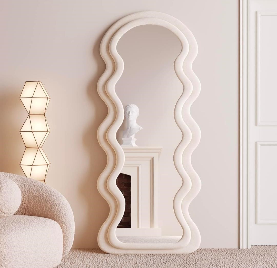 ($375) BOJOY Full Length Wavy Arched Mirror