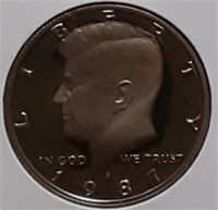 PROOF KENNEDY HALF DOLLAR-1987-S