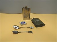 Flask, Spoons, UP Tape Measure