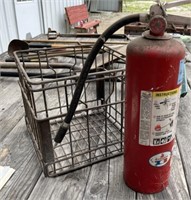 Fire Extinguisher and Dairy Crate