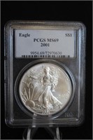 2001 MS69 1oz .999 Pure Silver Eagle