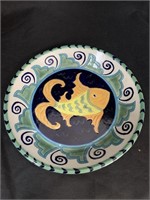 9 “ ARTIST MADE POTTERY FISH PLATE