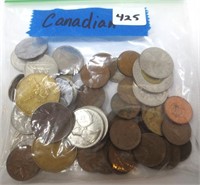 Bag of Canadian coins