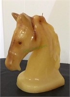 Vintage large horse head wax candle by Luccia