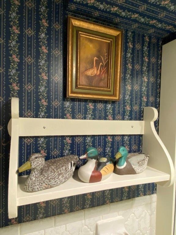 Shelf, Duck Decoys & Framed PIcture