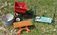 LOT - SEEDER, GARDEN KNEELER, ETC.