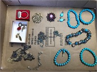 Misc. box lot bracelets and other jewelry