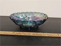 Indiana Carnival Glass Footed Bowl