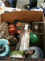 Box of vases and Mickey Mouse