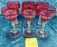 11 - SET OF 6 VAL ST LAMBERT STEMWARE (BELGIUM)