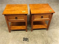 Pair of Lamp Tables w/Drawer