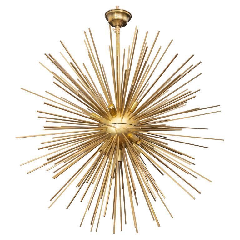 Italian Modern Large Brass Sputnik Chandelier