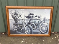 Cartoon Harley Davidson framed print