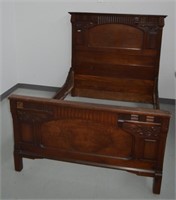 Antique Solid Walnut Full Size Twin Bed Frame