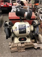 6" BENCH GRINDER W/ LAMP, UNTESTED