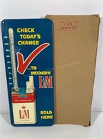 L&M Tobacco Co Metal Thermometer w/ Original Box