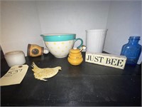 ANTIQUE MILK OF MAGNESIA BOTTLE, CROCK, &MORE