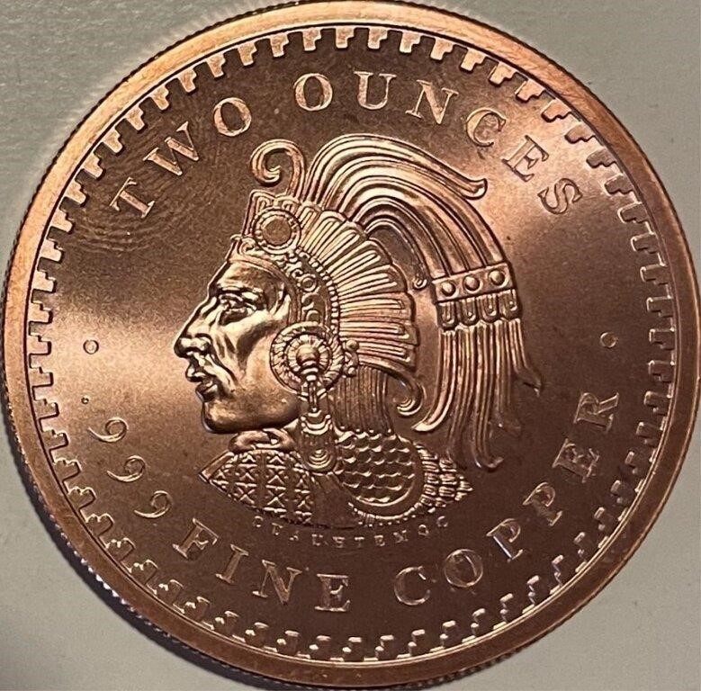 2 Oz. Copper Art Bar - Mesoamerican Theme