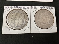 1878 and 1889-O Morgan Dollars