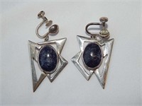 Sterling & Lapis Lazuli? Earrings 11.04g
