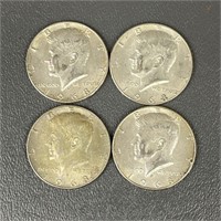 Four 1968 Kennedy Silver (40%) Half Dollars