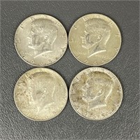 Four 1965 Kennedy Silver (40%) Half Dollars