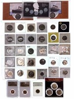 Assortment Of U. S. Coins In Protective Sleeves